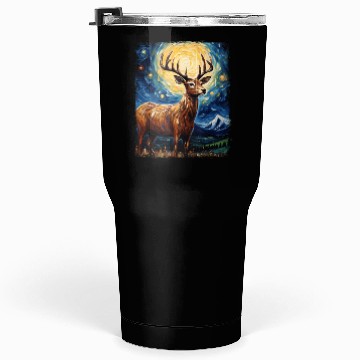 Discover Deer Hunter Deer Hunting Starry Night Painting Tumblers 30 Oz