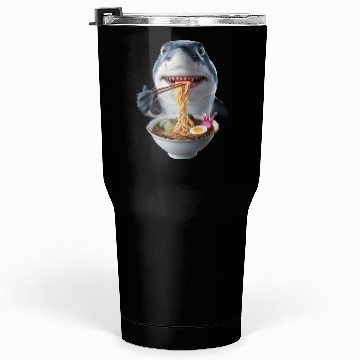 Discover Shark Eating Ramen Realistic Tumblers 30 Oz