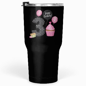 Discover Girl 3rd Birthday Pink Tumblers 30 Oz