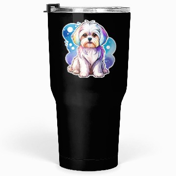 Discover Maltese Dog Watercolor Tumblers 30 Oz