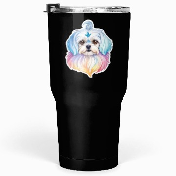 Discover Maltese Dog Watercolor Tumblers 30 Oz