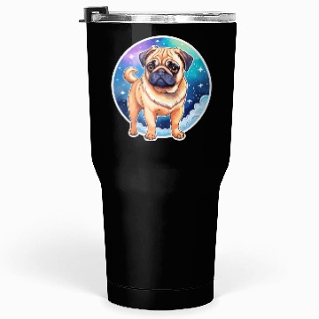 Discover Pug Watercolor Tumblers 30 Oz