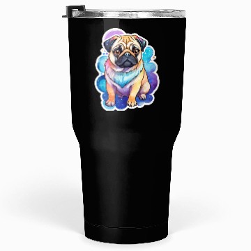 Discover Pug Watercolor Tumblers 30 Oz