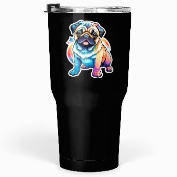 Discover Pug Watercolor Tumblers 30 Oz