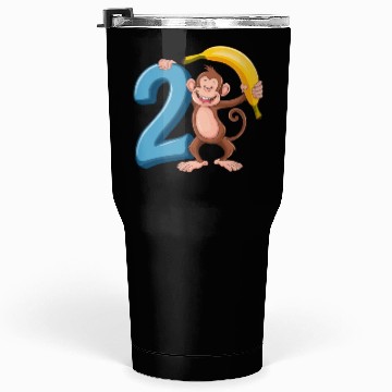 Discover 2nd Birthday Monkey Tumblers 30 Oz