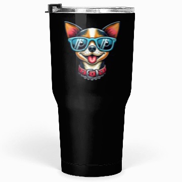 Discover Cartoon chihuahua wearing glasses, Chihuahua lover Tumblers 30 Oz