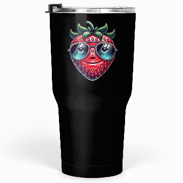 Discover Cool strawberry with sunglasses summer fruit Tumblers 30 Oz