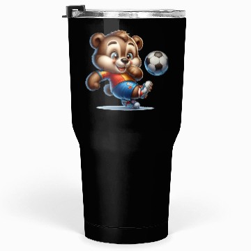 Discover Cute Soccer Player Bear Tumblers 30 Oz
