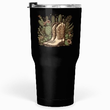 Discover Cowboy Essentials Boots and Cactus Motifs Tumblers 30 Oz