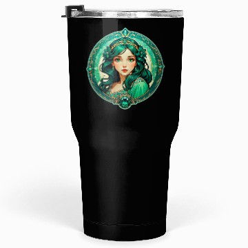 Discover Emerald Haired Fantasy Princess Portrait Tumblers 30 Oz