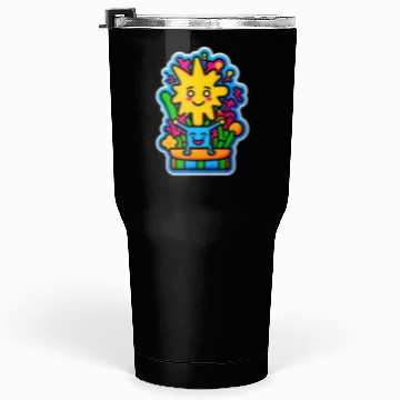 Discover Happy Sun and Blue Creature Tumblers 30 Oz