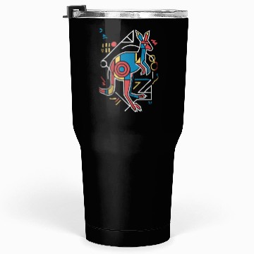 Discover Geometric Kangaroo Art Colorful Abstract Tumblers 30 Oz