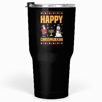 Discover Happy Chrismukkah Funny Hanukkah Christmas Santa Tumblers 30 Oz