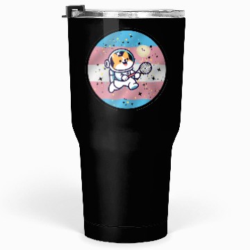 Discover MMA: Meow Space with Trans Flag background Tumblers 30 Oz