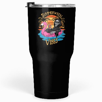 Discover Summerween Vibes Skeleton Flamingo Spooky Tumblers 30 Oz