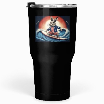 Discover Stars & Stripes Surfer Bunny Tumblers 30 Oz