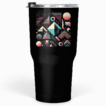 Discover Retro Geometric Shapes 80s 90s Style 2 Tumblers 30 Oz