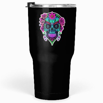 Discover A vibrant and abstract sugar skull Calavera Tumblers 30 Oz
