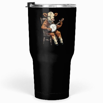 Discover Hereford Cattle Farmer Bluegrass Banjo Player Tumblers 30 Oz