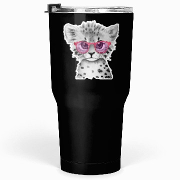 Discover cheetah Animals with Glasses Tumblers 30 Oz