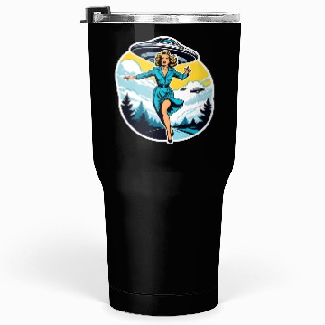 Discover A woman is running from UFOs. Tumblers 30 Oz