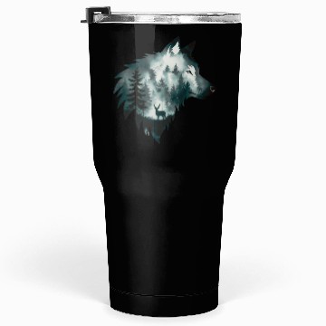 Discover A Captivating Intricate Artwork Featuring A Wolf Tumblers 30 Oz