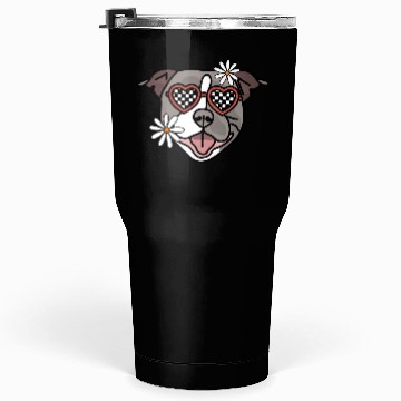 Discover Staffordshire Grey Retro Dog Tumblers 30 Oz