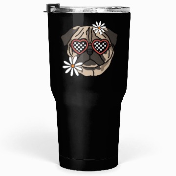 Discover Pug retro Dog Tumblers 30 Oz