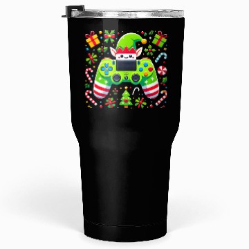 Discover Christmas Elf Themed Gaming Controller Fun Tumblers 30 Oz