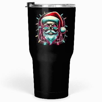 Discover Neon Santa Skull City Lights Christmas Tumblers 30 Oz