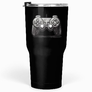 Discover Gamer Controller Cartoon Charcoal Gaming Art 3 Tumblers 30 Oz