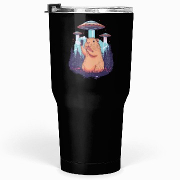 Discover Funny Graphic Tumblers 30 Oz Capybara Selfie With Ufos Weird