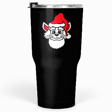 Discover Cute Santa Claus Cat Winter Hat Fun Christmas Gift Tumblers 30 Oz