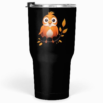 Discover Orange Little Bird - Elegant Bird Design on Branch Tumblers 30 Oz