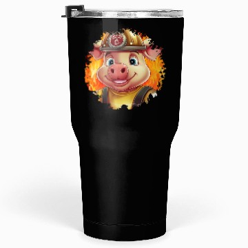 Discover Pig Firefighter Tumblers 30 Oz