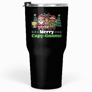 Discover Merry Cap-Gnome Capybara Christmas Tumblers 30 Oz