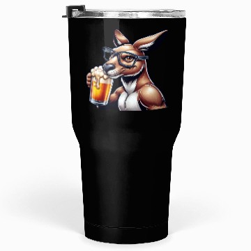 Discover Kangaroo with Glasses Drinking Beer Tumblers 30 Oz