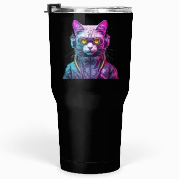 Discover Cyberpunk Cat Warrior Tumblers 30 Oz