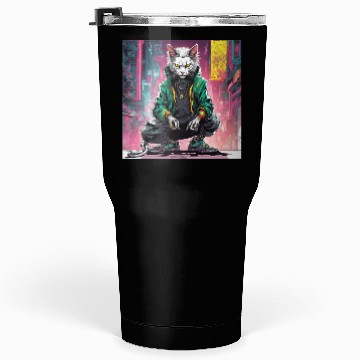 Discover Urban Cyberpunk Cat Rebel Tumblers 30 Oz