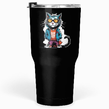 Discover Punk Bad Cat with Sunglasses Tumblers 30 Oz