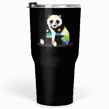 Discover Geometric Panda - Minimalistic and Cute Tumblers 30 Oz