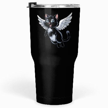 Discover Black Cat with Angel Wings Tumblers 30 Oz