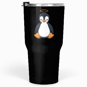 Discover Peaceful Penguin with Halo Design Tumblers 30 Oz