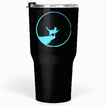 Discover Cat Moon Cliff At Night Werewolf Round Howling Fun Tumblers 30 Oz