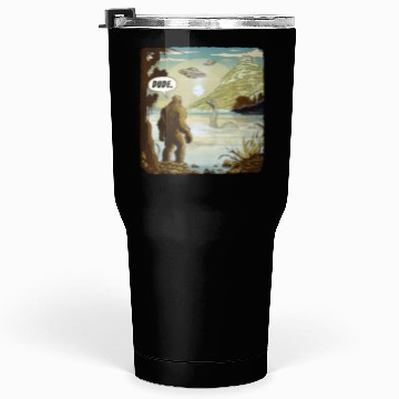 Discover Funny UFOs Bigfoot Sasquatch Introvert Loch Ness Tumblers 30 Oz