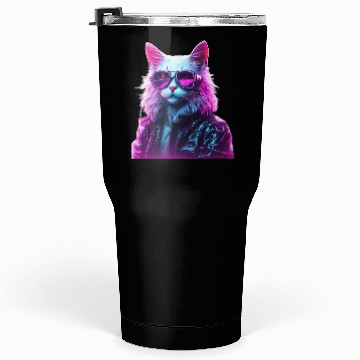 Discover Cyberpunk 80s Disco Cat Tumblers 30 Oz