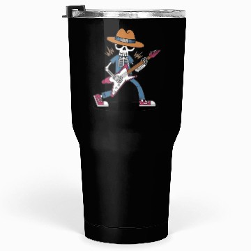 Discover skeleton guitar player Tumblers 30 Oz