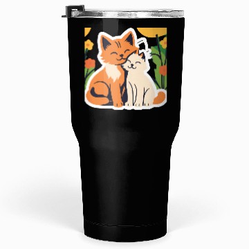 Discover 3d cat dou sweet and joyful Tumblers 30 Oz