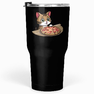 Discover Pizza lover cat Tumblers 30 Oz