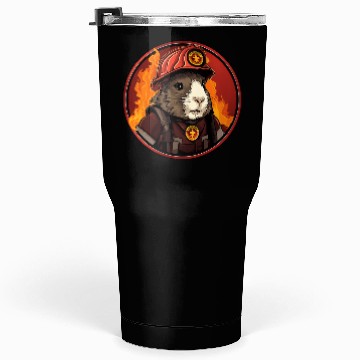 Discover Firefighter guinea pig Tumblers 30 Oz
